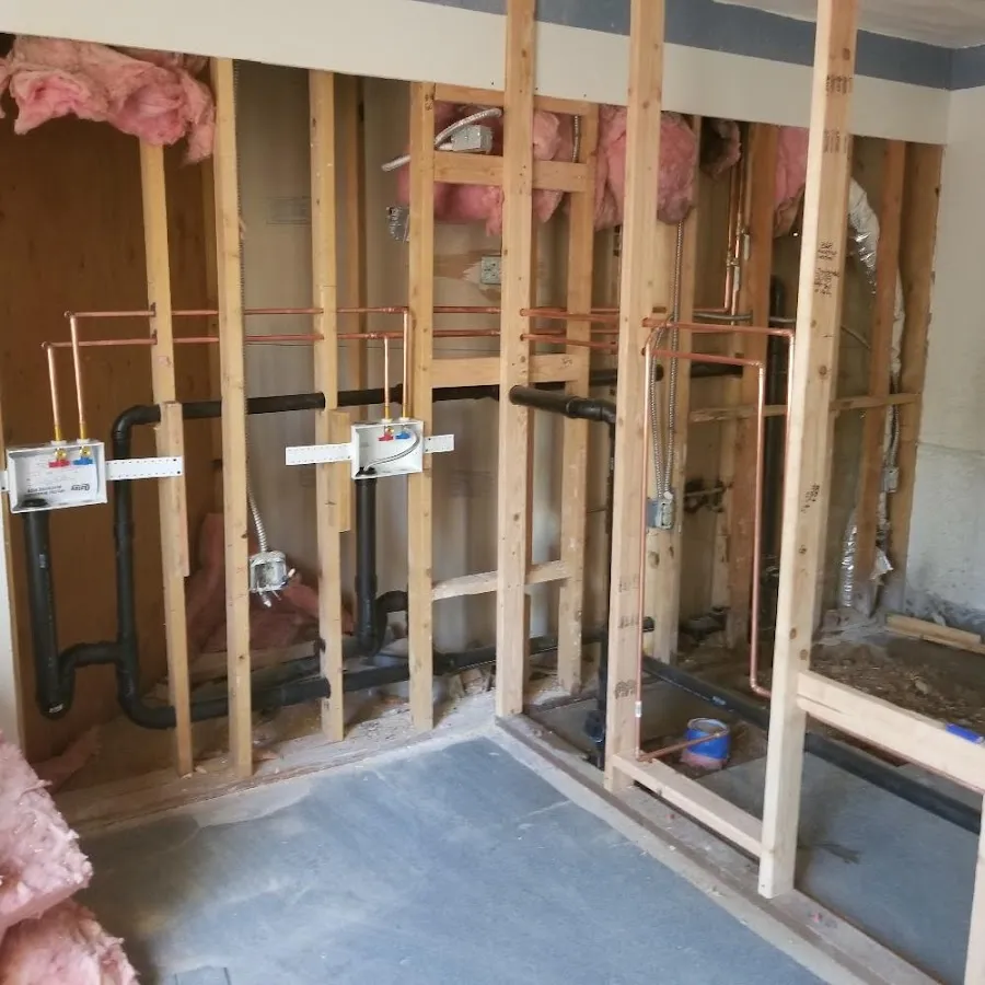 Copper pipe rough-in and plumbing installation in Gig Harbor